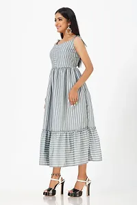 Stylish Crepe Striped Dresses For Women-thumb2