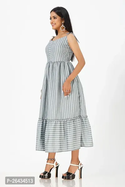 Stylish Crepe Striped Dresses For Women-thumb3