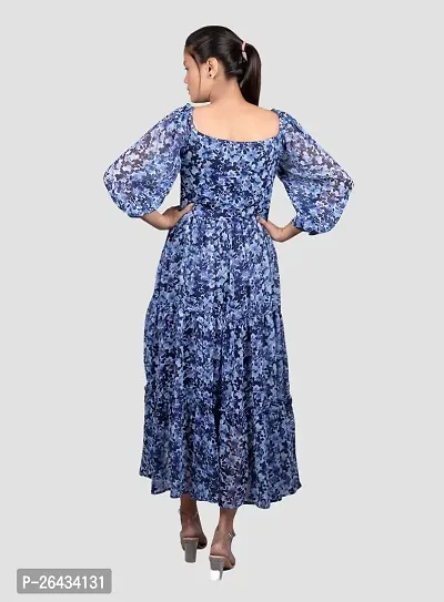 Stylish Chiffon Printed Dresses For Women-thumb2