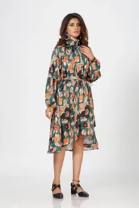 Stylish Satin Printed Dresses For Women-thumb3