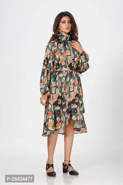 Stylish Satin Printed Dresses For Women-thumb4