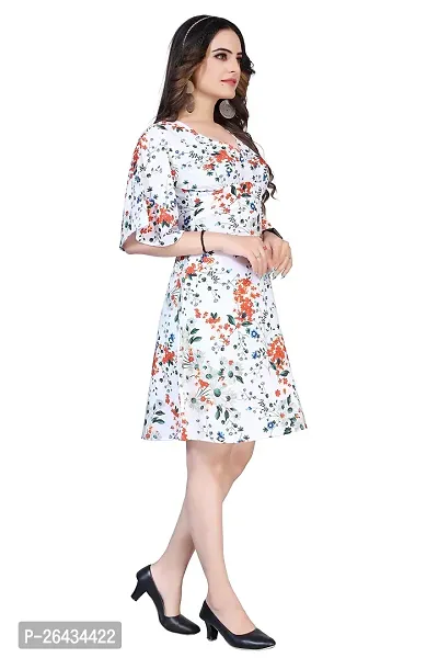 Stylish Crepe Printed Dresses For Women-thumb3