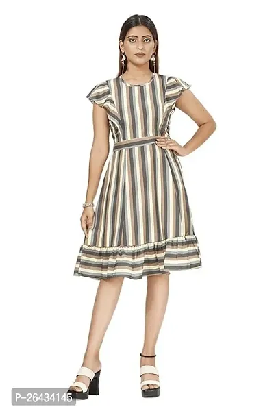 Stylish Crepe Striped Dresses For Women