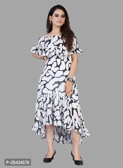 Stylish Georgette Printed Dresses For Women-thumb5