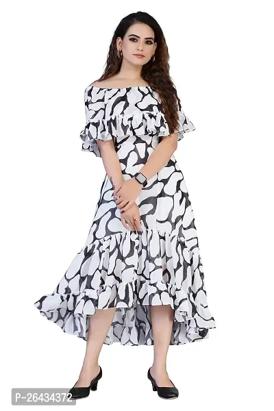 Stylish Georgette Printed Dresses For Women-thumb0