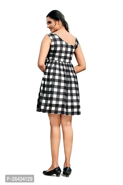 Stylish Georgette Checked Dresses For Women-thumb2