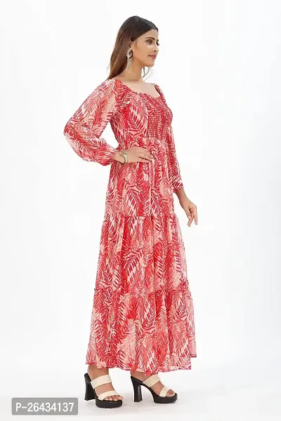 Stylish Chiffon Printed Dresses For Women-thumb3