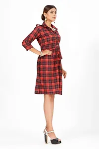 Stylish Crepe Checked Dresses For Women-thumb2
