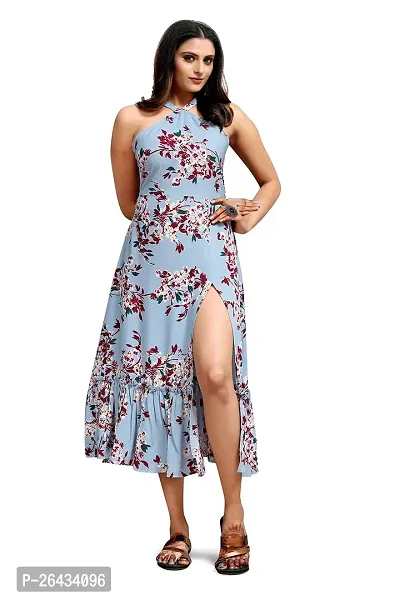 Stylish Crepe Printed Dresses For Women-thumb0