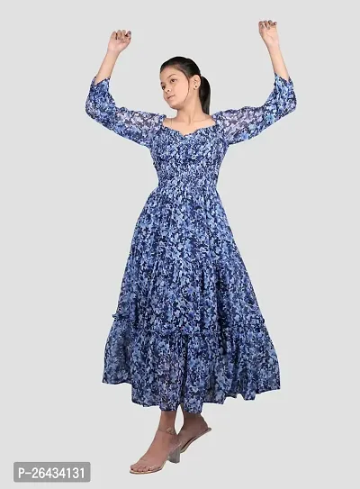 Stylish Chiffon Printed Dresses For Women-thumb3