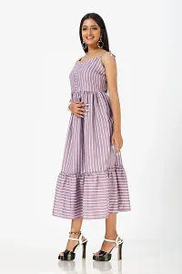 Stylish Crepe Striped Dresses For Women-thumb2