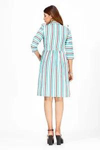 Stylish Crepe Striped Dresses For Women-thumb1