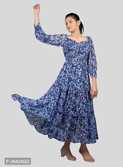 Stylish Chiffon Printed Dresses For Women-thumb3