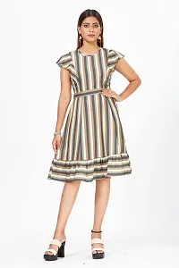 Stylish Crepe Striped Dresses For Women-thumb2