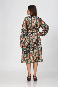 Stylish Satin Printed Dresses For Women-thumb1