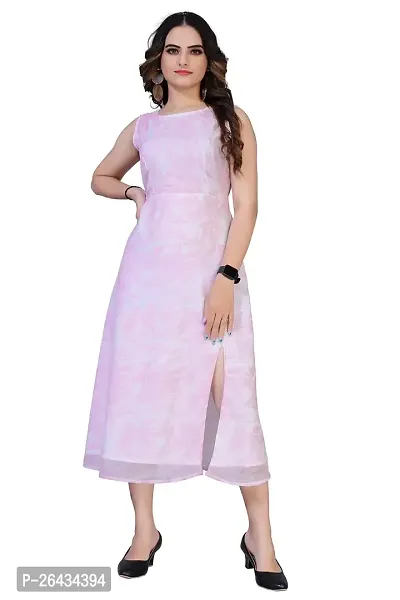 Stylish Chiffon Self Design Dresses For Women-thumb0