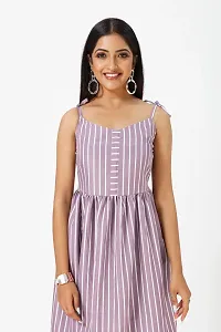 Stylish Crepe Striped Dresses For Women-thumb3