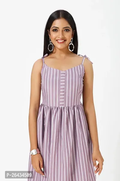 Stylish Crepe Striped Dresses For Women-thumb4