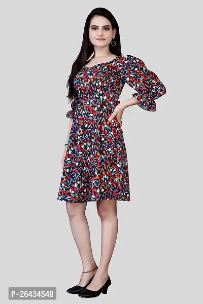 Stylish Crepe Printed Dresses For Women-thumb4