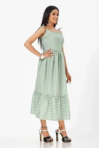 Stylish Crepe Striped Dresses For Women-thumb1