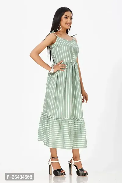 Stylish Crepe Striped Dresses For Women-thumb2