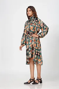 Stylish Satin Printed Dresses For Women-thumb2