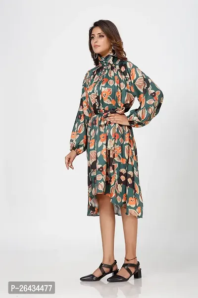 Stylish Satin Printed Dresses For Women-thumb3