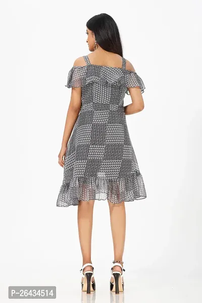 Stylish Chiffon Checked Dresses For Women-thumb5