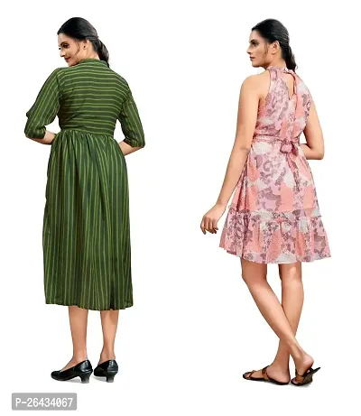 Stylish Chiffon Self Design Dresses For Women- Pack Of 2-thumb3