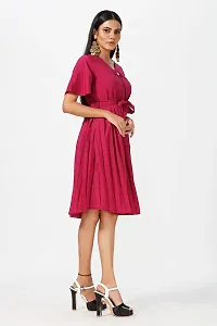 Stylish Crepe Solid Dresses For Women-thumb3