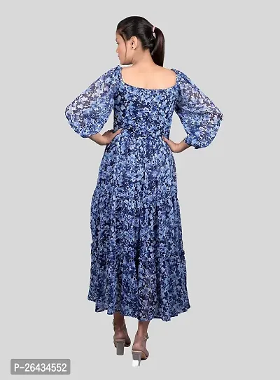 Stylish Chiffon Printed Dresses For Women-thumb2