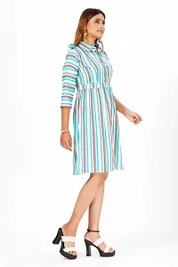 Stylish Crepe Striped Dresses For Women-thumb3