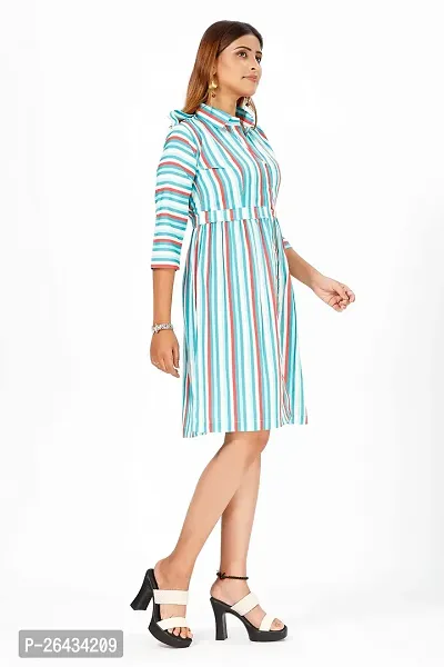 Stylish Crepe Striped Dresses For Women-thumb4