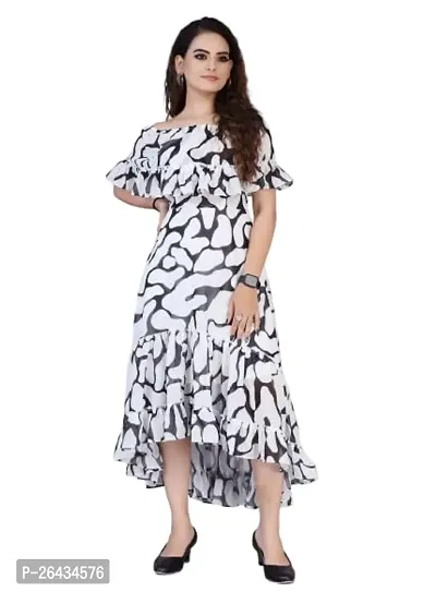 Stylish Georgette Printed Dresses For Women-thumb0