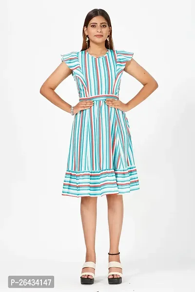 Stylish Crepe Striped Dresses For Women