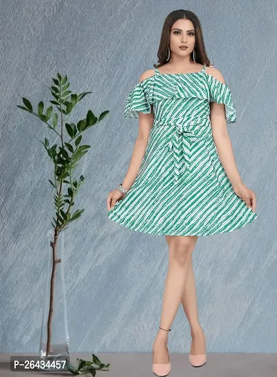 Stylish Crepe Striped Dresses For Women-thumb2