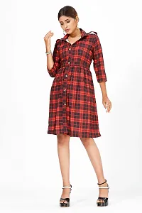 Stylish Crepe Checked Dresses For Women-thumb3