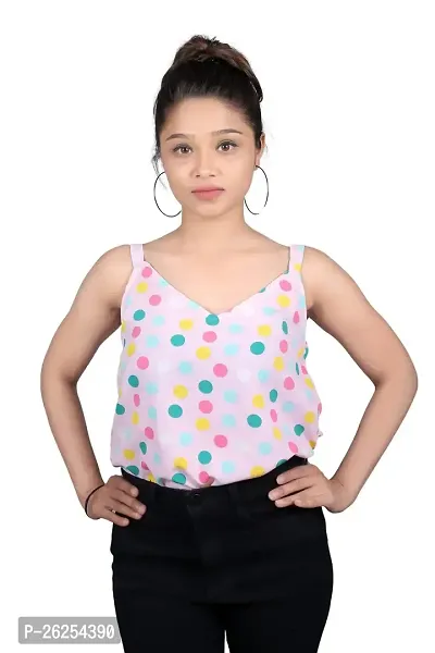 Stylish Pink Printed Casual Top For Women-thumb0
