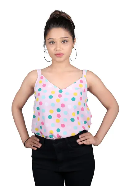 Stylish Pink Printed Casual Top For Women