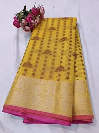 Beautiful Cotton Silk Woven Design Women Saree with Blouse Piece-thumb2