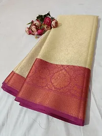 Beautiful Kora Muslin Woven Design Women Saree with Blouse Piece-thumb1