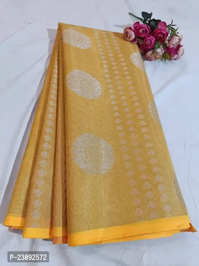 Beautiful Tissue Woven Design Women Saree with Blouse Piece-thumb5