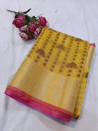 Beautiful Cotton Silk Woven Design Women Saree with Blouse Piece-thumb1