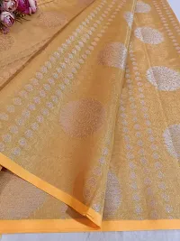 Beautiful Tissue Woven Design Women Saree with Blouse Piece-thumb3