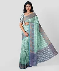 Beautiful Kora Muslin Woven Design Women Saree with Blouse Piece-thumb2