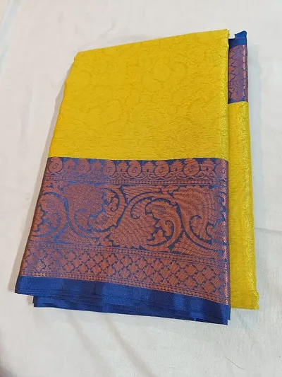 Beautiful Kora Muslin Woven Design Women Saree with Blouse Piece