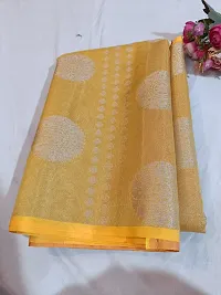 Beautiful Tissue Woven Design Women Saree with Blouse Piece-thumb2