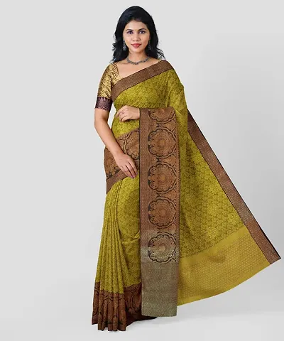 Beautiful Kora Muslin Woven Design Women Saree with Blouse Piece