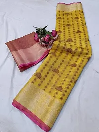 Beautiful Cotton Silk Woven Design Women Saree with Blouse Piece-thumb3