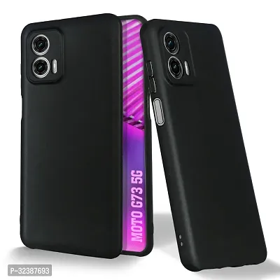 Classic Black Rubber Back Cover For Motorola G73 5G